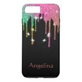 Aangepaste zwarte goudglitter-Confetti Case-Mate iPhone Case (Achterkant)