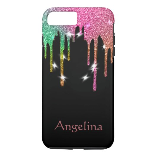 Aangepaste zwarte goudglitter-Confetti Case-Mate iPhone Case (Achterkant)