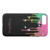 Aangepaste zwarte goudglitter-Confetti Case-Mate iPhone Case (Achterkant (Horizontaal))