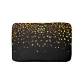 Aangepaste zwarte goudglitter-Confetti op maat Badmat (Voorkant)