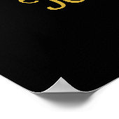 Aangepaste zwarte goudglitter-geboortedag - Foto P Poster (Hoek)