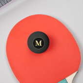 Aangepaste zwarte goudmonogrammen Tennis Beer Pingpongbal