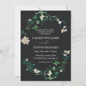 Aangepaste zwarte groene bladeren witte bloemen Pr Kaart (Voorkant)