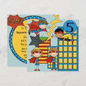 Aangepaste zwarte haarjongen Super Hero Birthday n Kaart (Voorkant / Achterkant)