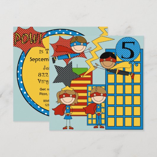 Aangepaste zwarte haarjongen Super Hero Birthday n Kaart (Voorkant / Achterkant)