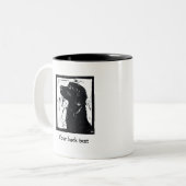 Aangepaste zwarte hond Springador Lino Print Mok (Voorkant links)