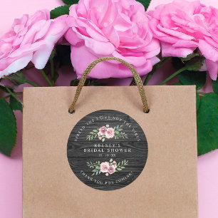 Aangepaste zwarte houten Vrijgezellenfeest Sanitiz Ronde Sticker