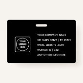 Aangepaste zwarte ID | Moderne minimalistische wer Badge (Achterkant)