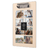 Aangepaste zwarte INSTA-serie Foto Collage Beige Klembord (Links)