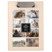 Aangepaste zwarte INSTA-serie Foto Collage Beige Klembord (Voorkant)