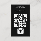Aangepaste zwarte Instagram fotorooster collage Visitekaartje (Achterkant)