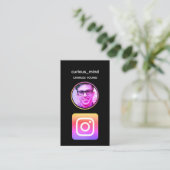 Aangepaste zwarte Instagram fotorooster collage Visitekaartje (Staand voorkant)