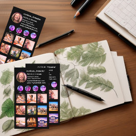 Aangepaste zwarte Instagram fotorooster collage Visitekaartje
