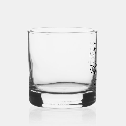 Aangepaste zwarte kalligrafie paar namen Initialen Whisky Glas (Rechts)