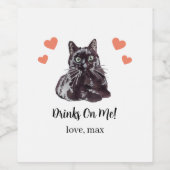 Aangepaste zwarte kat Ik doe ook bruiloft wijn lab Etiket (Enkel label)