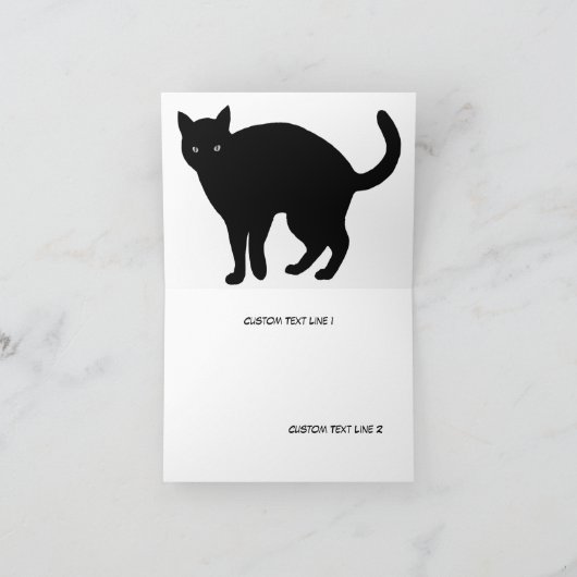 Aangepaste zwarte kat-Kaart Bedankkaart (Binnen)