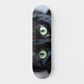 Aangepaste Zwarte Kat Ogen Kat Pet Foto Schaats De Persoonlijk Skateboard (Voorkant)