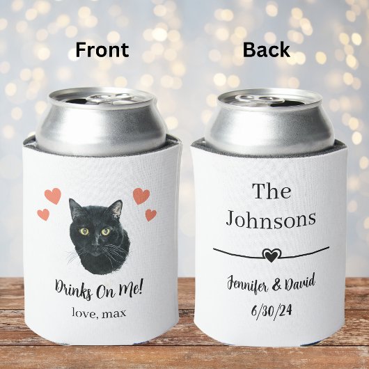 Aangepaste Zwarte Kat Pet Wedding Koelbox Blikjeskoeler