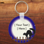 Aangepaste zwarte kat-Sleutelhanger Sleutelhanger (Voorkant)