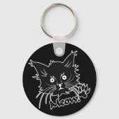 Aangepaste zwarte kat-sleutelketen sleutelhanger (Voorkant)