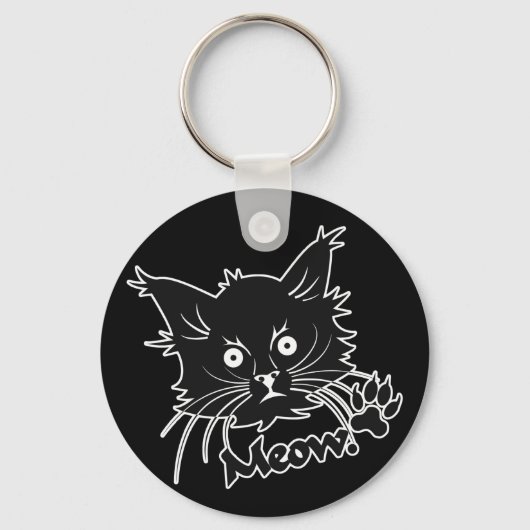 Aangepaste zwarte kat-sleutelketen sleutelhanger (Voorkant)