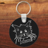 Aangepaste zwarte kat-sleutelketen sleutelhanger (Voorkant)