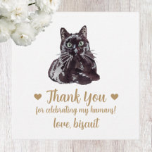 Aangepaste Zwarte Kat Trouwgunst Labels