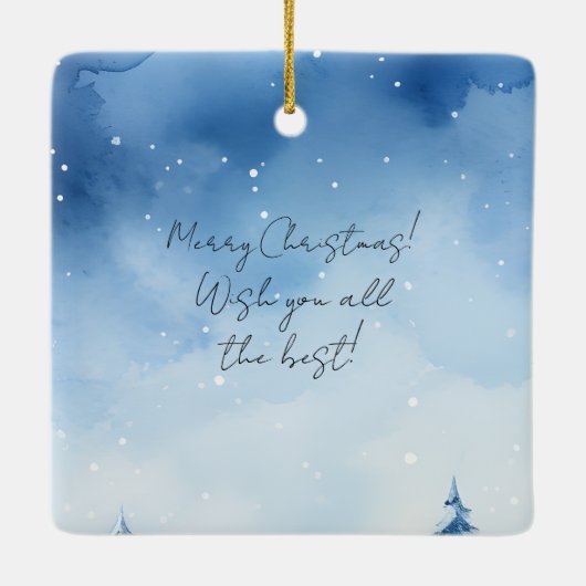 Aangepaste Zwarte Kat Winter Familie Kerstvakantie Keramisch Ornament (Achterkant)