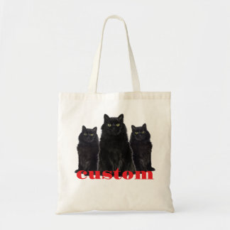 Aangepaste zwarte katten grafisch T-shirt Tote Bag