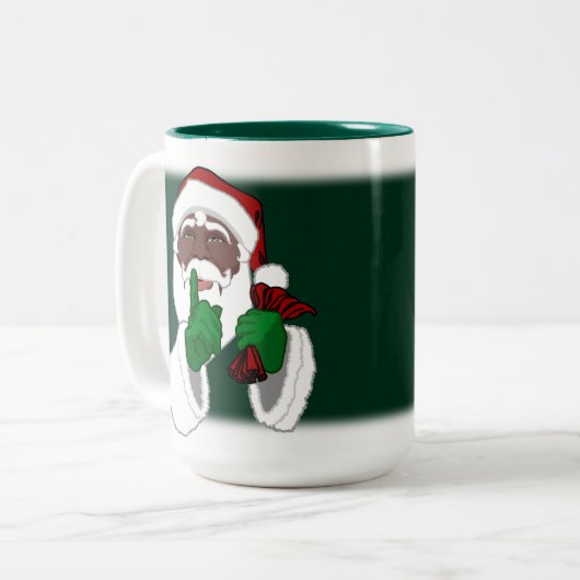 Aangepaste zwarte kerstbeker voor de Mokken van de (Voorkant links)