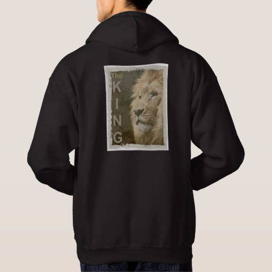 Aangepaste zwarte kleur Lion Elegant Moderne Sjabl Hoodie (Achterkant)