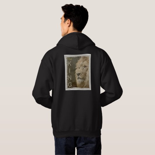 Aangepaste zwarte kleur Lion Elegant Moderne Sjabl Hoodie (Achterkant volledig)