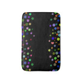 Aangepaste zwarte kleurrijke pokadots op maat badmat (Voorkant Verticaal)