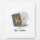 Aangepaste zwarte kleuterschool leraar waardering muismat (Voorkant)