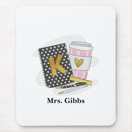 Aangepaste zwarte kleuterschool leraar waardering muismat (Voorkant)