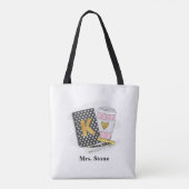 Aangepaste zwarte kleuterschool leraar waardering tote bag (Achterkant)