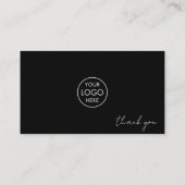 Aangepaste zwarte korting Dank u Business Logo (Achterkant)