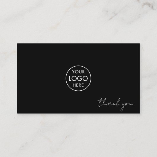 Aangepaste zwarte korting Dank u Business Logo (Achterkant)