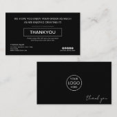 Aangepaste zwarte korting Dank u Business Logo (Voorkant / Achterkant)