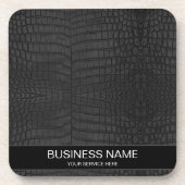 Aangepaste zwarte krokodil lederen print bier onderzetter (Voorkant)