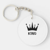 Aangepaste Zwarte Kroon Koning Tekst Cirkel Acryl Sleutelhanger (Voorkant)