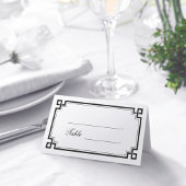 Aangepaste zwarte kunst Deco Border White Weddenna Plaatskaartje