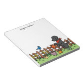 Aangepaste zwarte labrador Gardener-laptop Notitieblok (Schuin)