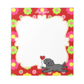 Aangepaste zwarte labrador puppy notitieblok (Voorkant)