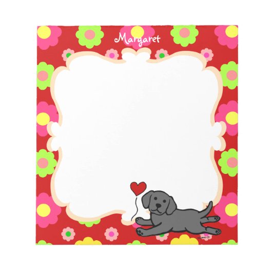 Aangepaste zwarte labrador puppy notitieblok (Voorkant)