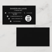 Aangepaste zwarte Logo minimalistische pictogramme Visitekaartje (Voorkant / Achterkant)