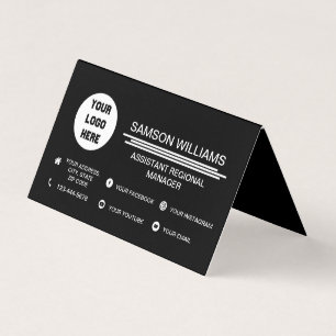 Aangepaste zwarte Logo minimalistische sociale med Visitekaartje