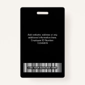 Aangepaste zwarte Logo Naam Titel Bar Code Badge (Achterkant)