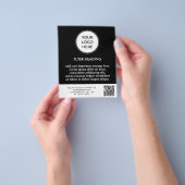 Aangepaste Zwarte Logo QR Code Zakelijk Flyer (Hand)