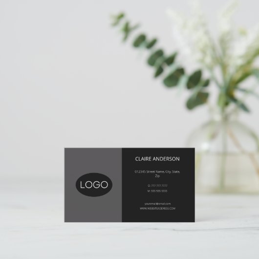 Aangepaste, zwarte Logo Visitekaartje (Staand voorkant)